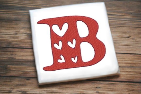 Alphabet Letter B Multi Heart Embroidery Design Review