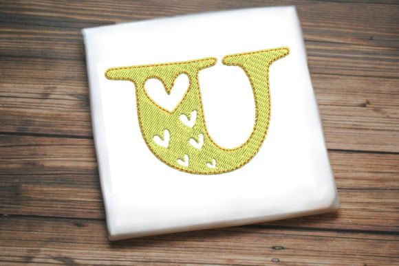 Alphabet Letter U Multi Heart Embroidery Design Review