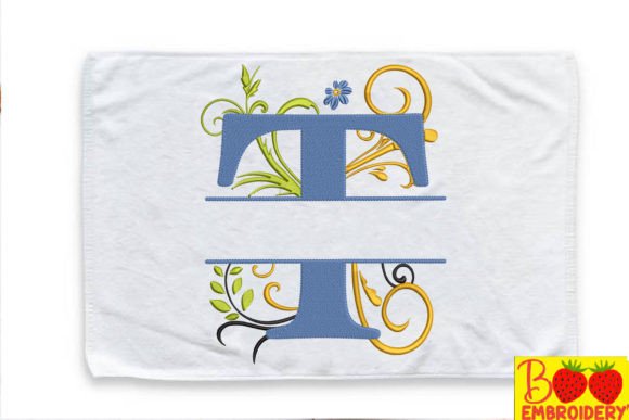 Floral Letter T: A Versatile Embroidery Design for Boutique Apparel
