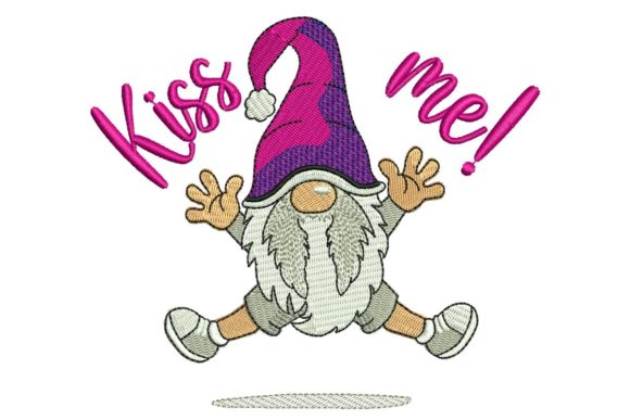 Kiss Me Gnome: A Standout Embroidery Design for Craft Fairs