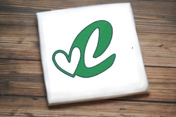 Letter C with Beautiful Heart Embroidery Design Review