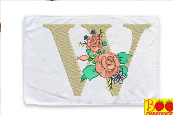 Letter W and Flower Embroidery Design Review