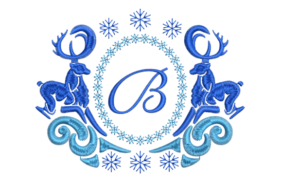 Monogram Winter Deer B: A Versatile Embroidery Design for Branding