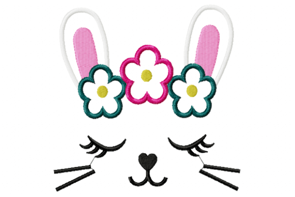 Rabbit Face Roses Embroidery Design Review for Small Business Merch