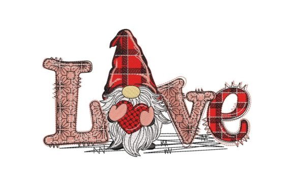 Review of Lovely Gnome for Valentine’s Day Embroidery Design