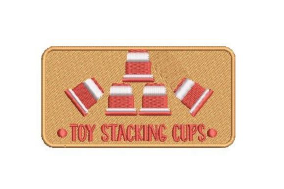 Toys Stacking Cups: A Delightful Embroidery Label for Kids’ Gifts